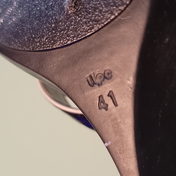 Black/white snappy wedge sandals. 41/10 - Picture 6 of 9